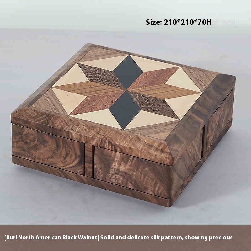 Creative four-leaf solid wood jewelry box 