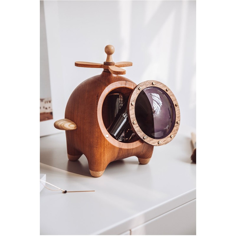 Creative solid wood handmade capsule jewelry box ornaments 
