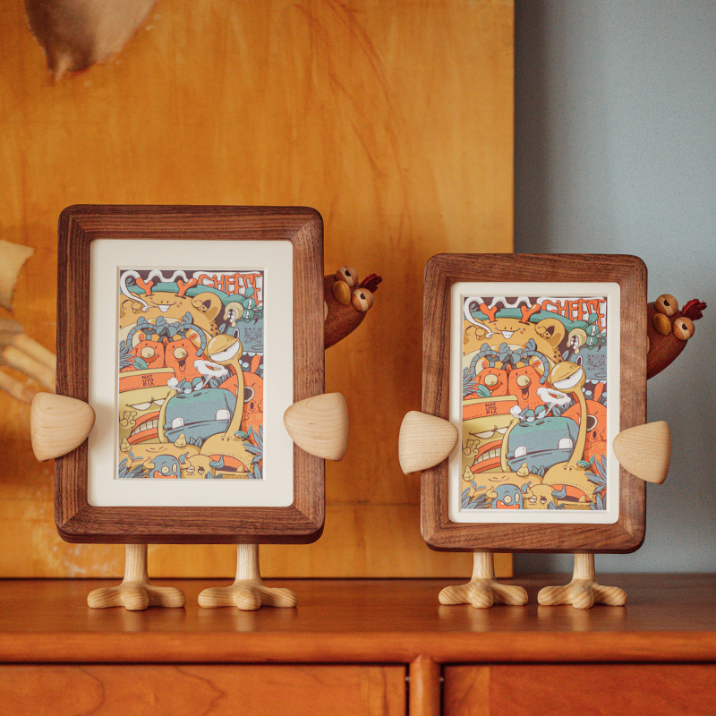 Creative solid wood photo frame ornaments 
