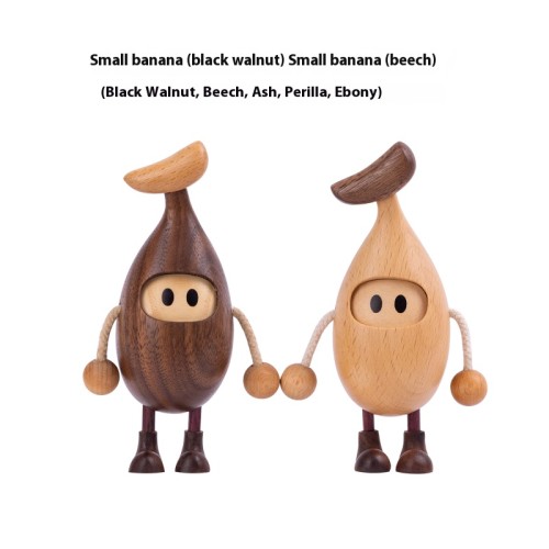 Cute banana creative ornaments made of solid wood