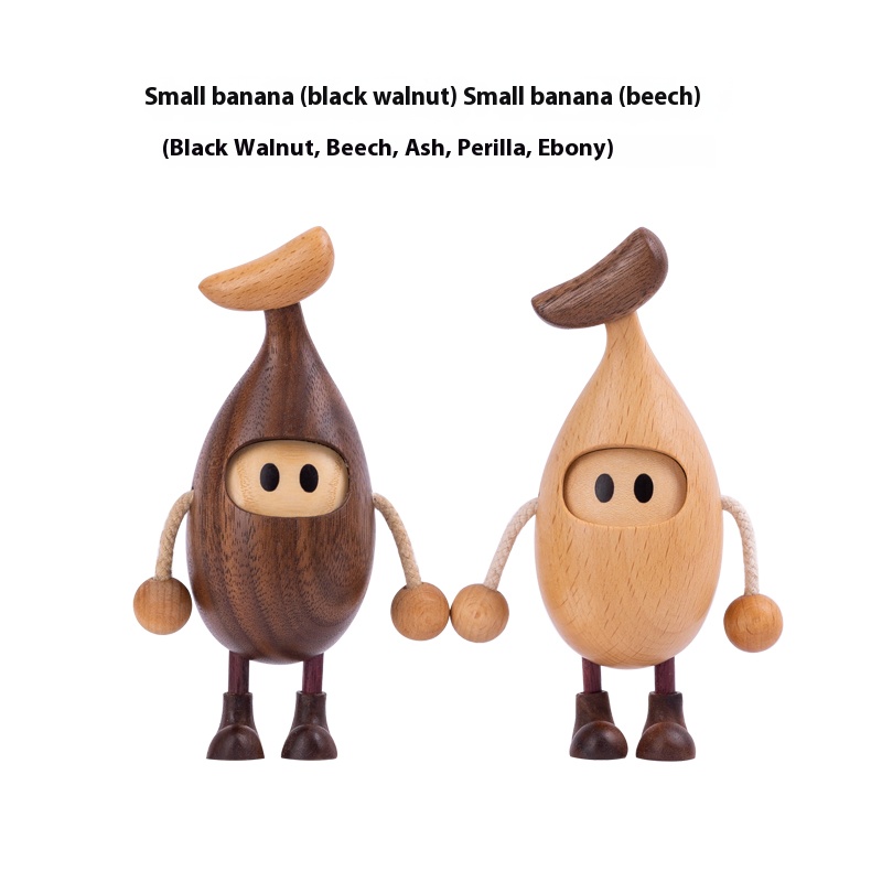 Cute banana creative ornaments made of solid wood 