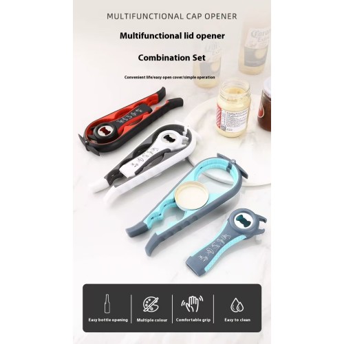 Multi-function can opener and bottle opener (3-piece set)