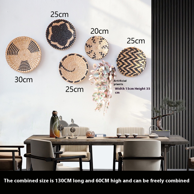 Hand-woven straw rattan wall hangings 