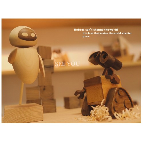 Creative solid wood robot Vali Eva ornaments