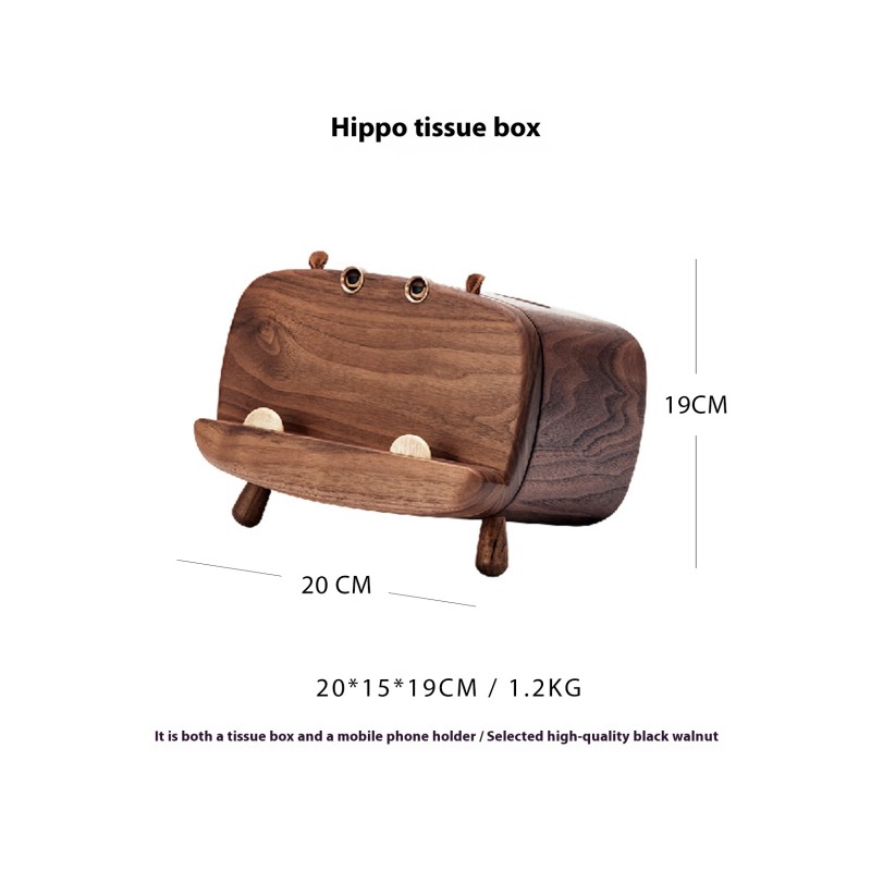 Creative solid wood drawer napkin box 