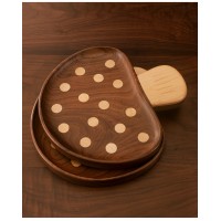 Creative cute solid wood children's dinner plate