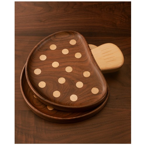Creative cute solid wood children's dinner plate