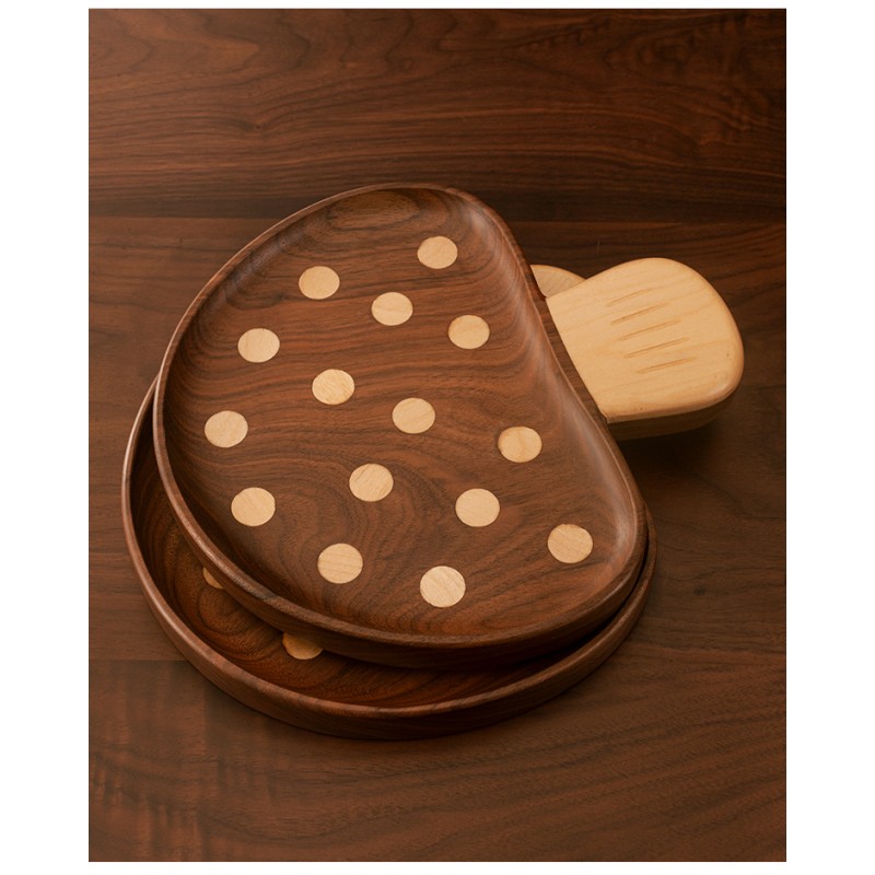 Creative cute solid wood children's dinner plate 