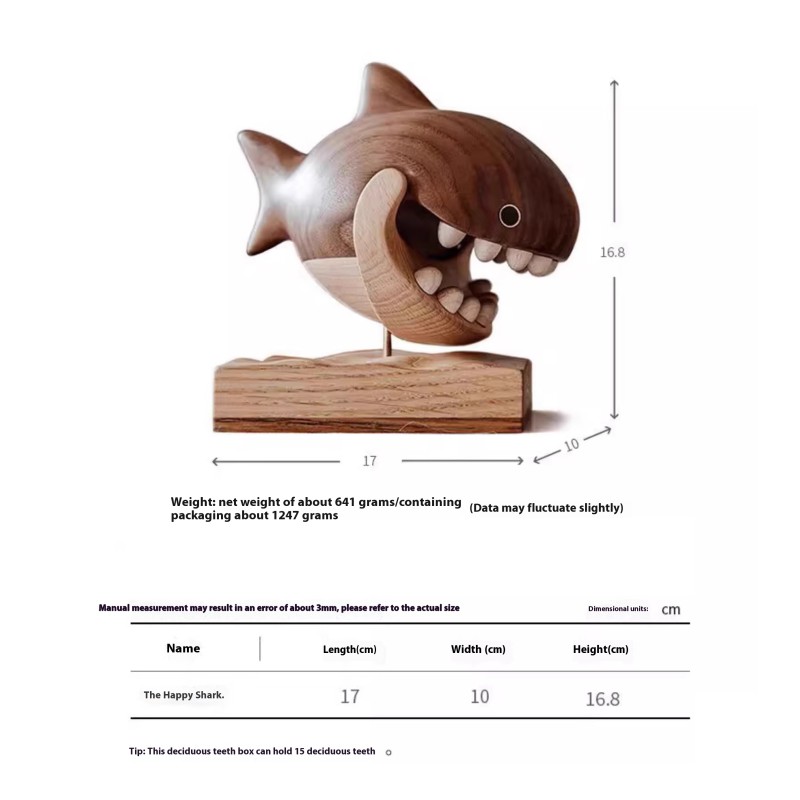 Handmade solid wood shark tooth box 