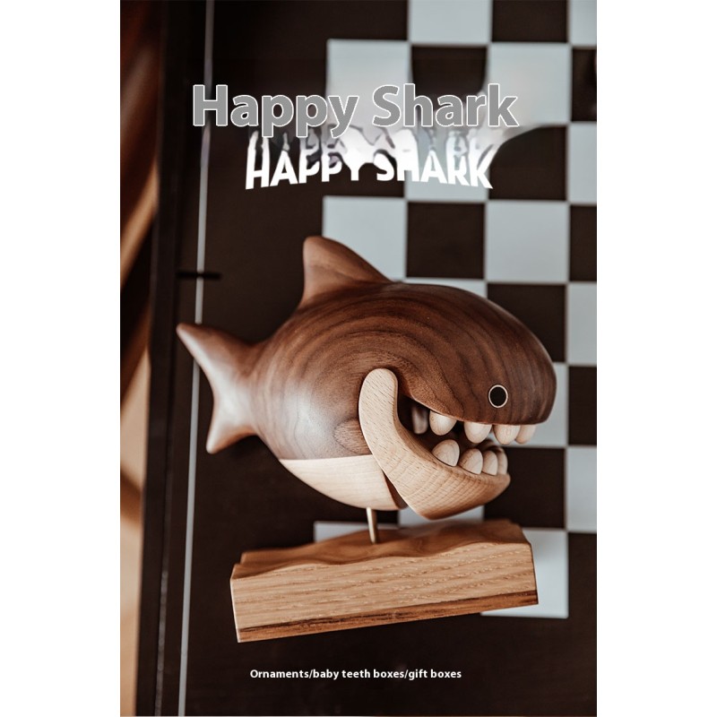 Handmade solid wood shark tooth box 
