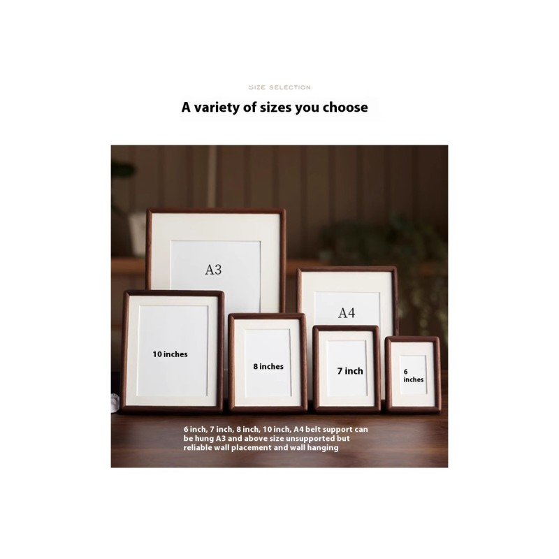 Black walnut solid wood mortise and tenon joint photo frame 